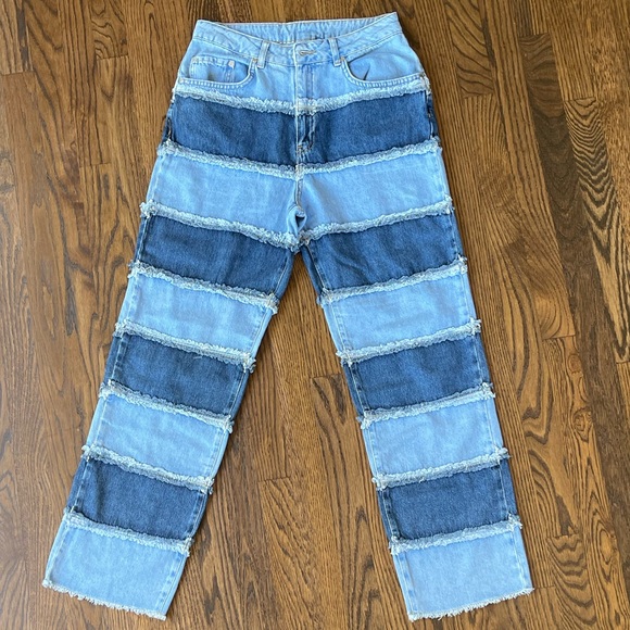 The Ragged Priest x Free People Stripe Panel Dad Jeans - Picture 3 of 12